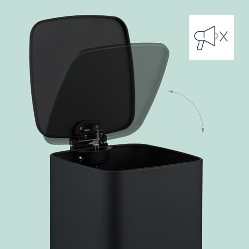  Relaxdays Cubo de Basura para Baño 8 Litros, Cierre Automático, Papelera Extraíble, Tapa Metálica, Negro
| Relaxdays Cu