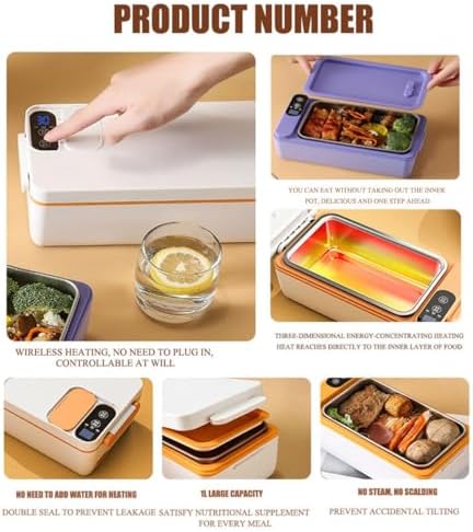  "Fiambrera eléctrica con calefacción para almorzar,autocalentable y recargable con pantalla LED"
| "Fiambrera de acero 