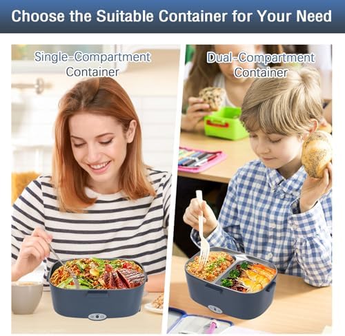 Fiambrera eléctrica 3 en 1 para coche y oficina con acero inoxidable y transporte térmico