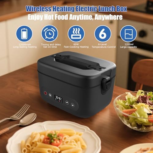  Fiambrera Eléctrica Portátil 80W para Viajes y Picnics
| Fiambrera Eléctrica con Pantalla Táctil para Calentar Comida
|